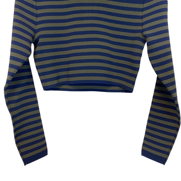 Good American | Striped Long Sleeve Crop Top Size 2 / M - Picture 5 of 10